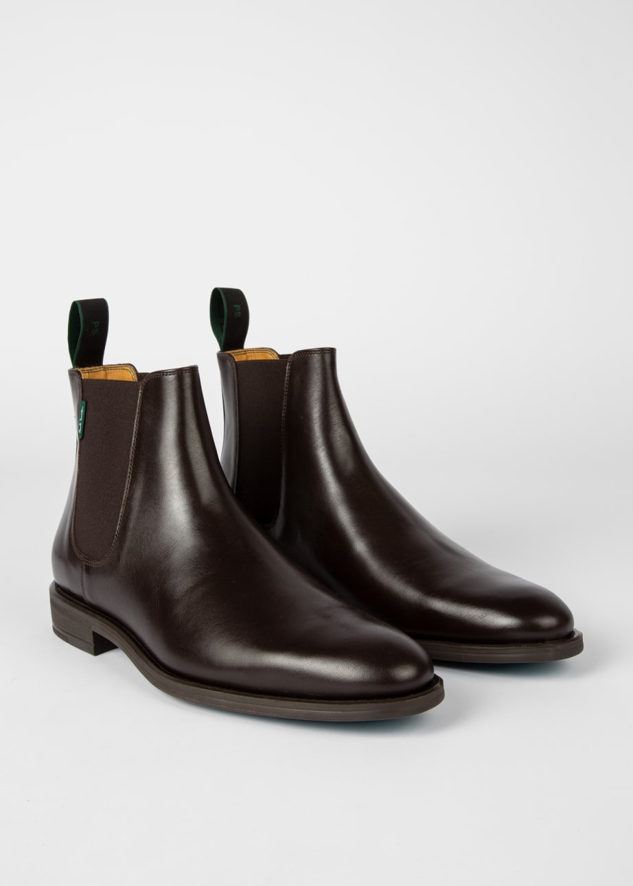 Pair View - Brown Leather 'Cedric' Boots Paul Smith