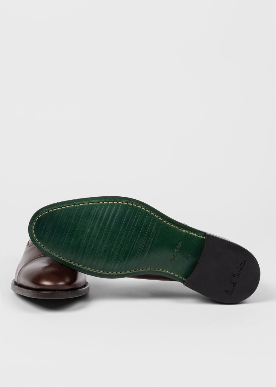 Detail View - Chocolate Brown Leather 'Bari' Shoes Paul Smith