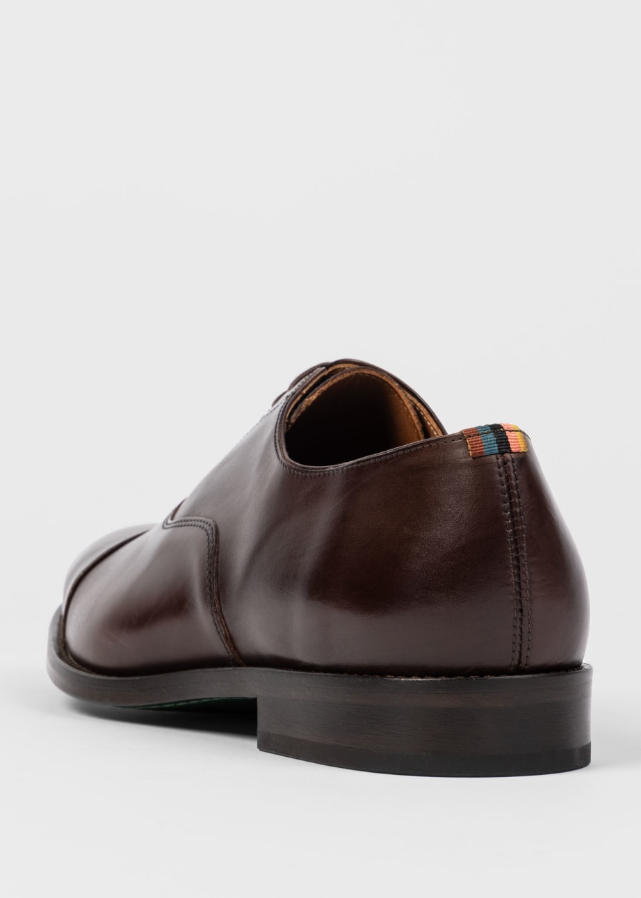 Detail View - Chocolate Brown Leather 'Bari' Shoes Paul Smith