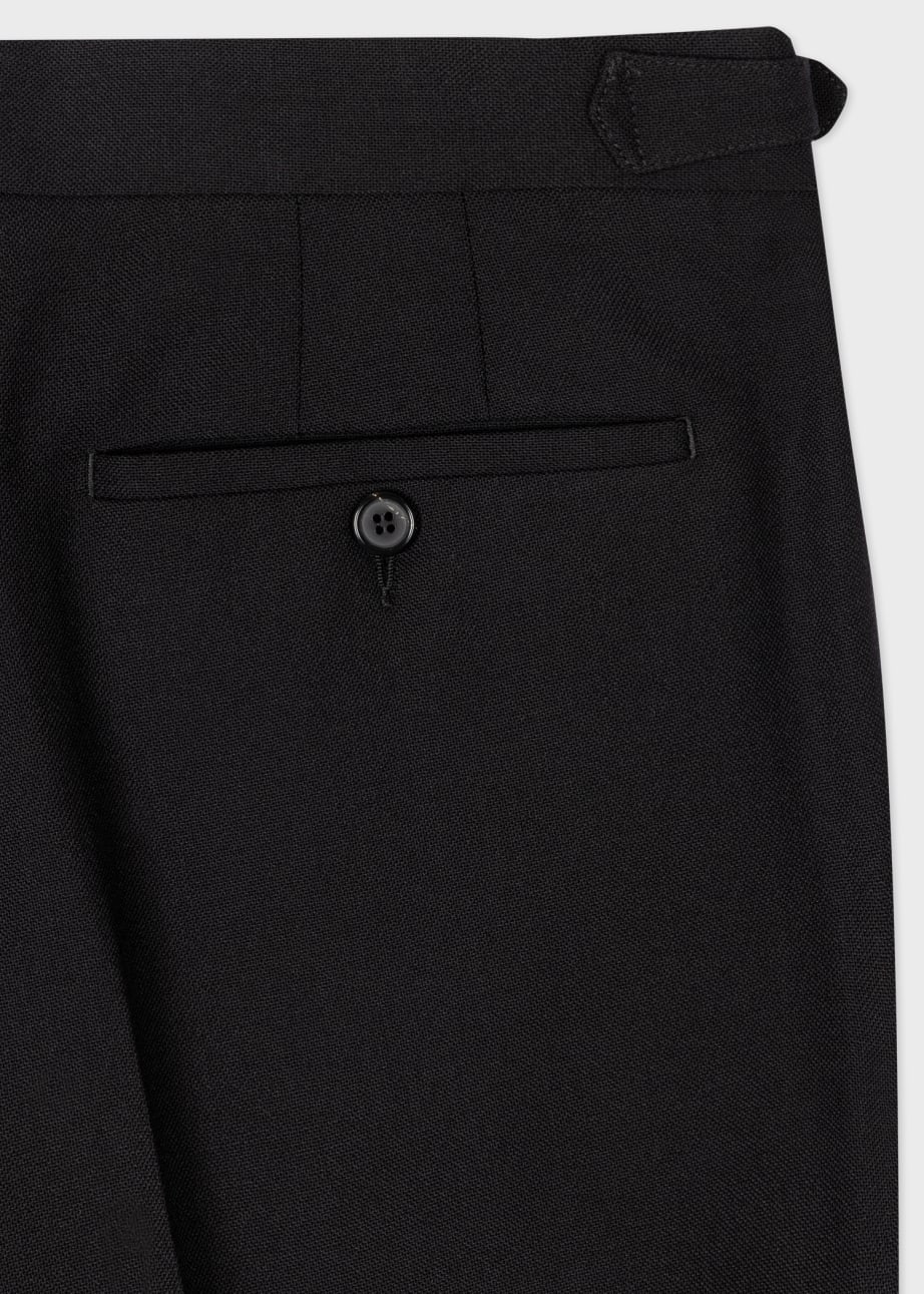 Detail View - Black Double-Pleat Wool Trousers Paul Smith