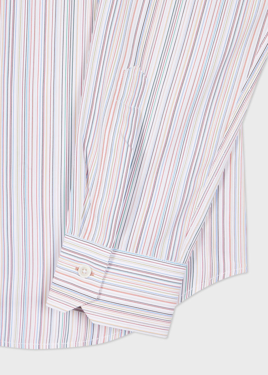 Product view - Slim-Fit White 'Signature Stripe' Cotton Shirt Paul Smith