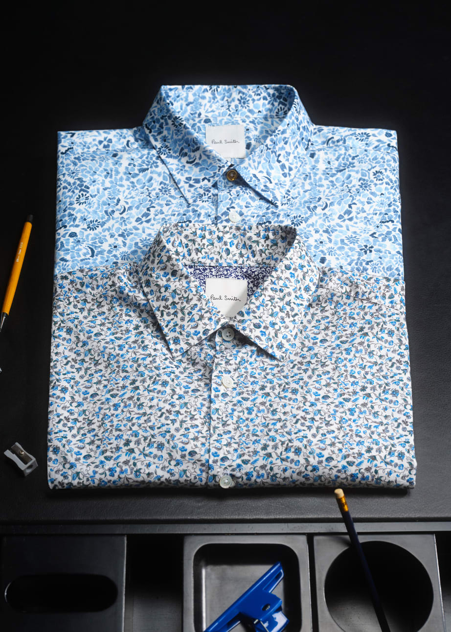 Still life view - Tailored-Fit Light Blue 'Liberty Floral' Print Shirt Paul Smith