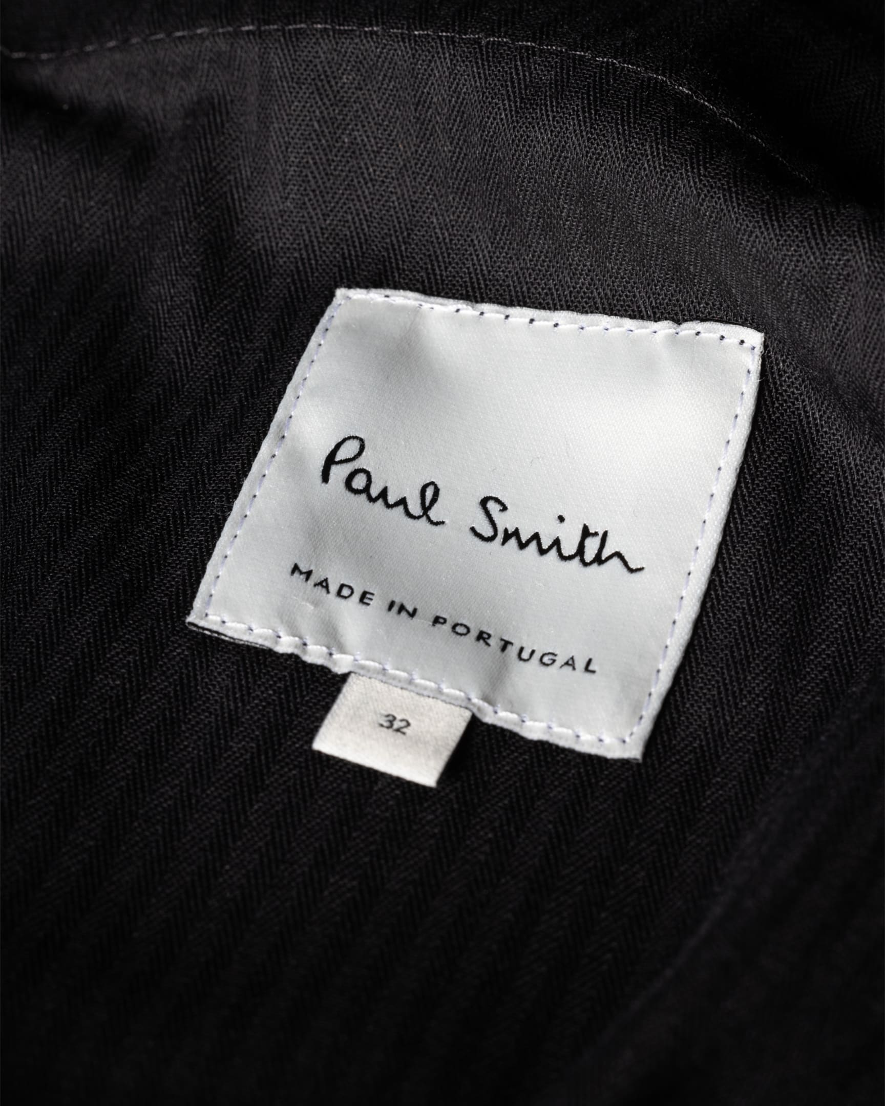 Detail View - Black Double-Pleat Wool Trousers Paul Smith