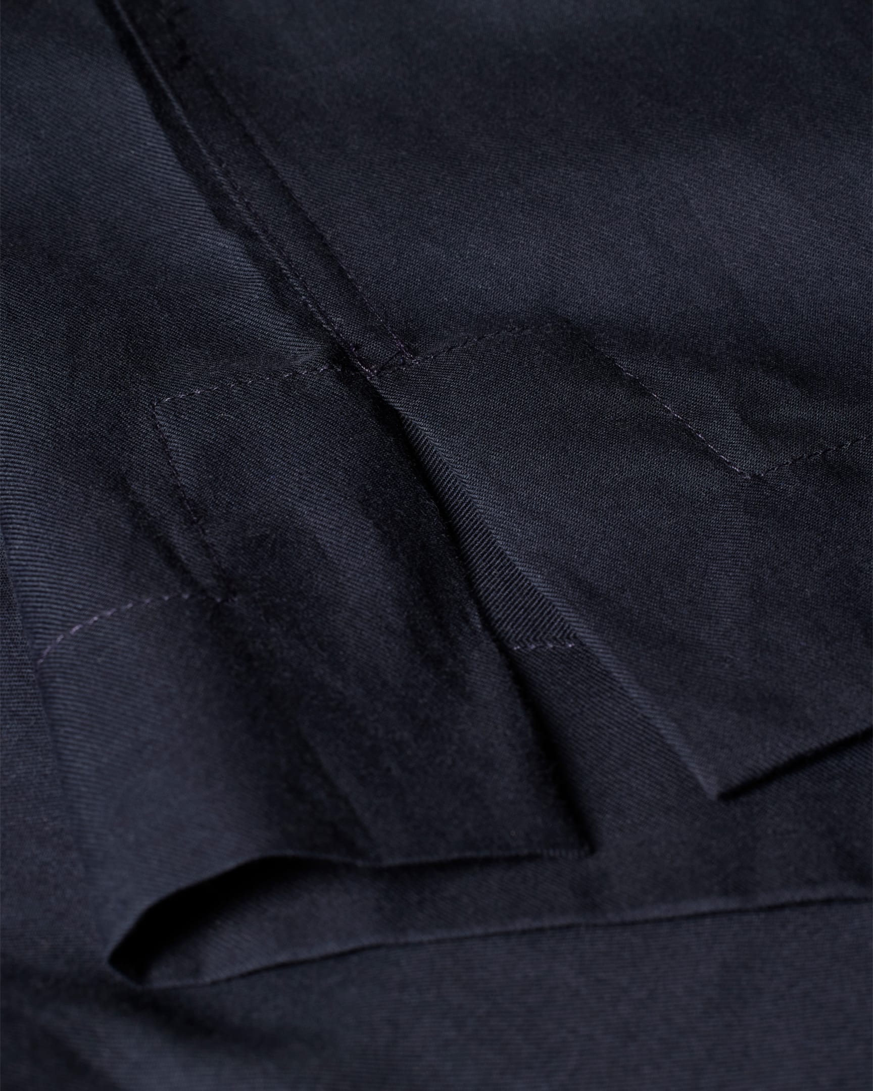 Detail View - Navy Cotton Flannel Short Sleeve Shirt Paul Smith