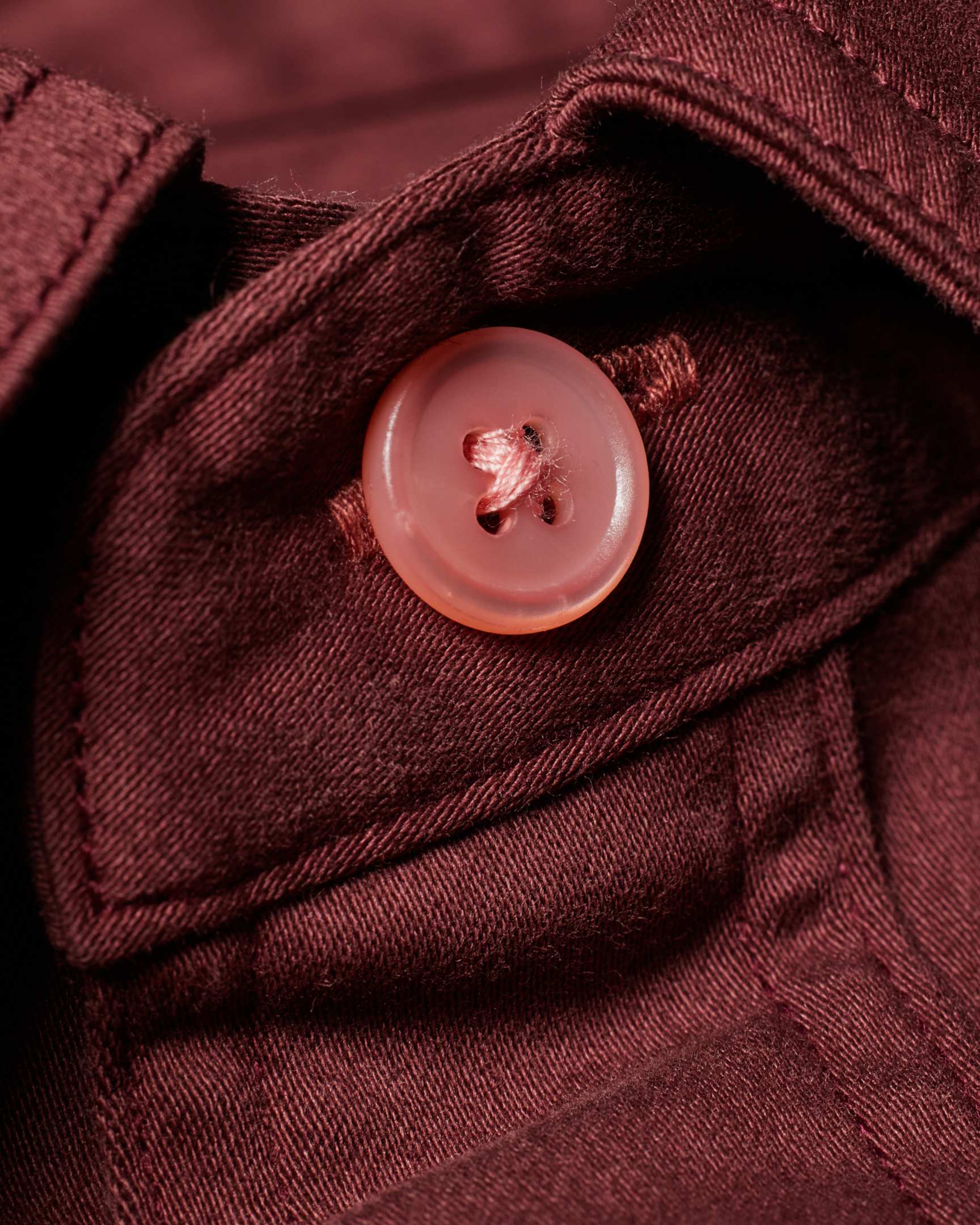 Detail View - Dark Red Garment Dyed Shirt Paul Smith