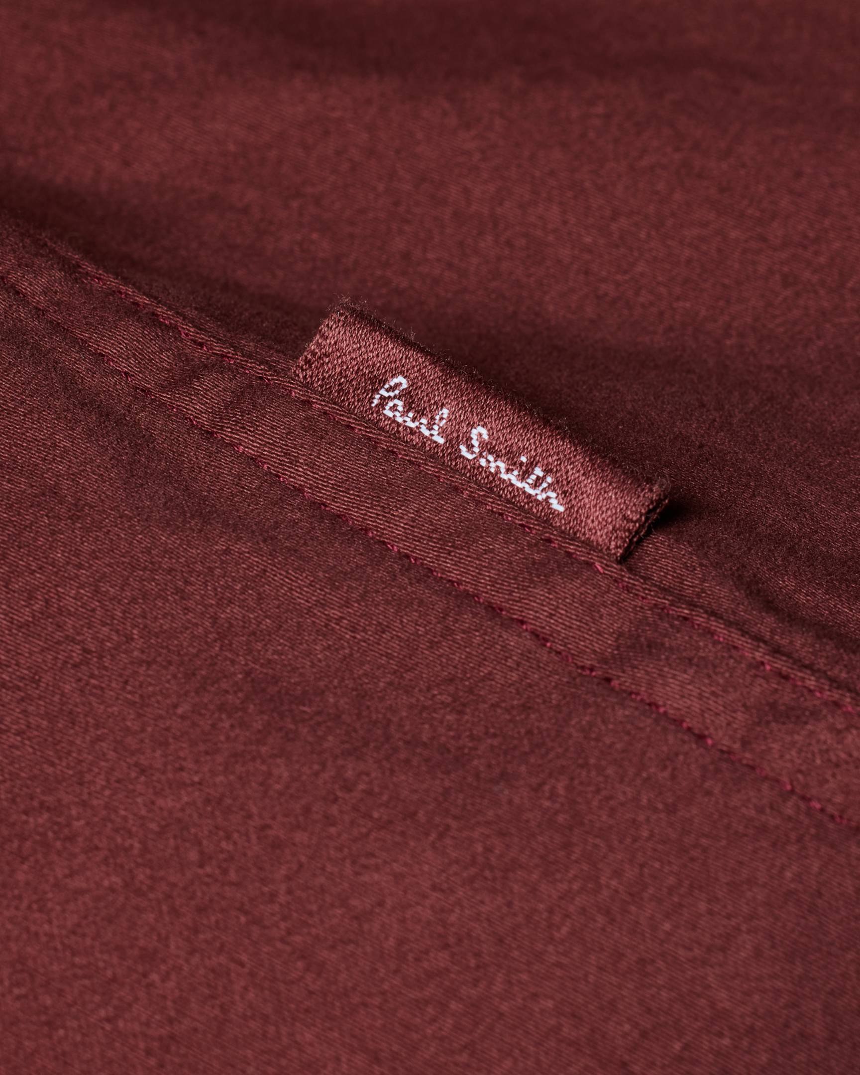 Detail View - Dark Red Garment Dyed Shirt Paul Smith