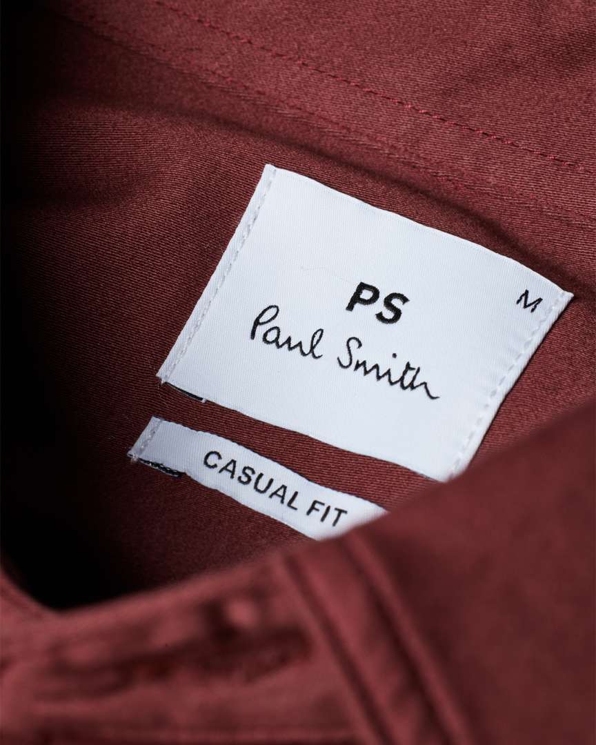 Detail View - Dark Red Garment Dyed Shirt Paul Smith