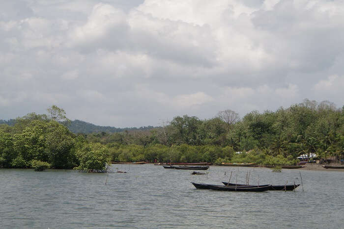 Fishing boats at an island in Andaman