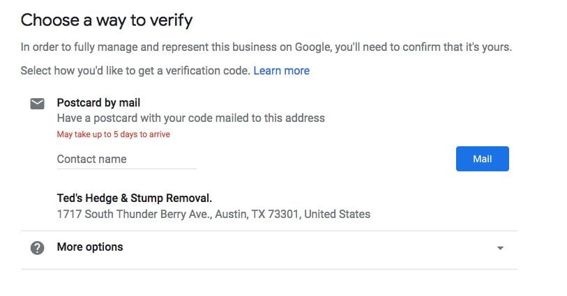 Para comenzar con tu perfil de Google My Business tendrás que crear o iniciar sesión en una cuenta de Google que usarás para tu negocio. Google requiere que reclames tu negocio registrando tu dirección. Debe enviar un formulario de verificación con el nombre de su empresa. Google puede tardar hasta una semana en revisar y procesar su reclamación. Debes confirmar que eres el propietario legítimo de tu negocio para que puedas gestionar tu perfil de Google My Business y supervisar los cambios sugeridos por el público.