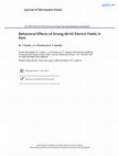 Research paper thumbnail of Behavioral Effects of Strong 60-HZ Electric Fields in Rats