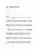 Research paper thumbnail of Charles Taylor and Nicholas H. Smith on Human Constants and Transcendental Arguments. A Review