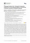 Research paper thumbnail of “Language Breathes Life”—Barngarla Community Perspectives on the Wellbeing Impacts of Reclaiming a Dormant Australian Aboriginal Language