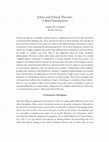 Research paper thumbnail of Ethics and Ethical Theories: A Brief Introduction