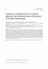 Research paper thumbnail of Ergonomic considerations for a systemic approach: the millenium maize mills project in northern Mozambique