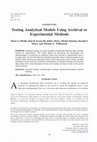 Research paper thumbnail of Testing Analytical Models Using Archival or Experimental Methods