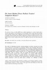 Research paper thumbnail of Do Asset Market Prices Reflect Traders' Judgment Biases?