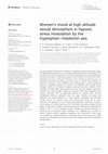 Research paper thumbnail of Women’s mood at high altitude. sexual dimorphism in hypoxic stress modulation by the tryptophan–melatonin axis