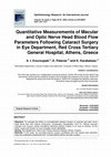 Research paper thumbnail of Quantitative Measurements of Macular and Optic Nerve Head Blood Flow Parameters Following Cataract Surgery in Eye Department, Red Cross Tertiary General Hospital, Athens, Greece