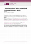 Research paper thumbnail of Covid-19, Conflict, and Governance Evidence Summary No.18