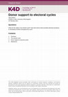 Research paper thumbnail of Donor Support to Electoral Cycles