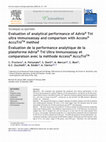 Research paper thumbnail of Evaluation of analytical performance of Advia® TnI ultra immunoassay and comparison with Access® AccuTnI™ method