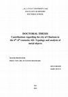 Research paper thumbnail of Contributions regarding the city of Ulmetum in the 4th–6th centuries AD: Typology and analysis of metal objects