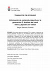 Research paper thumbnail of Cita en Sánchez Fuentes, S. (2024). Información de contenido deportivo y la generación Z: Análisis del canal relevo_deportes en TikTok. Universidad Rey Juan Carlos (Tesis)