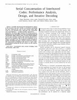 Research paper thumbnail of Serial Concatenation of Interleaved Codes: Performance Analysis, Design, and Iterative Decoding