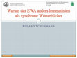 Research paper thumbnail of Warum das EWA anders lemmatisiert als synchrone Wörterbücher