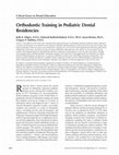 Research paper thumbnail of Orthodontic Training in Pediatric Dental Residencies