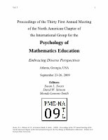 Research paper thumbnail of Proceedings of the 31st Annual Meeting of the North American Chapter of the International Group for the Psychology of Mathematics Education