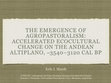 Research paper thumbnail of The Emergence of Agropastoralism: Accelerated Ecocultural Change  on the Andean Altiplano, ~3540–3120 cal BP