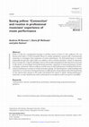 Research paper thumbnail of Seeing yellow: 'connection' and routine in professional musicians' experience of music performance [Geeves, McIlwain, & Sutton]