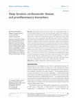 Research paper thumbnail of Sleep duration, cardiovascular disease, and proinflammatory biomarkers