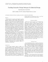 Research paper thumbnail of Teaching Generative Design Strategies for Industrial Design