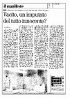 Research paper thumbnail of "Tacito, un imputato...", "il manifesto", 8 giugno 2016: ancora sulla riforma del liceo classico in Italia