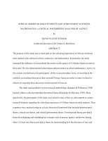 Research paper thumbnail of African American Male Students and Achievement in School Mathematics: A Critical Postmodern Analysis of Agency [Dissertation]