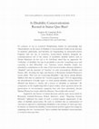 Research paper thumbnail of Is Disability Conservationism Rooted in Status Quo Bias?