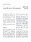 Research paper thumbnail of Addressing the Advertising of Controversial Products in China: An Empirical Approach