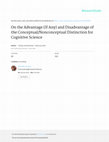 Research paper thumbnail of On the Advantage (If Any) and Disadvantage of the Conceptual/Nonconceptual Distinction for Cognitive Science