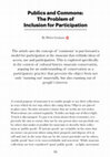 Research paper thumbnail of Publics and Commons: The Problem of Inclusion for Participation