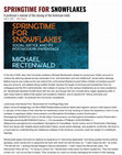 Research paper thumbnail of SPRINGTIME FOR SNOWFLAKES: Review by Mark Tapson