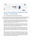 Research paper thumbnail of 15 Pro Tips To Select & Understand Web Hosting — A Pocket Guide