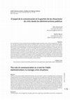 Research paper thumbnail of El papel de la comunicación en la gestión de las situaciones de crisis desde las administraciones públicas / The role of communication as a tool for Public Administrations to manage crisis situations