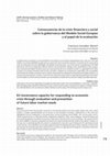 Research paper thumbnail of Consecuencias de la crisis financiera y social sobre la gobernanza del Modelo Social Europeo y el papel de la evaluación / EU Governance capacity for responding to economic crisis through evaluation and prevention of future labor market needs