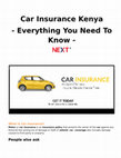 Research paper thumbnail of Car Insurance Kenya Guide - Everything you need to know [Tips and tutorials]