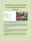 Research paper thumbnail of 16 Must Have Tools Essential for Small Business Success in Kenya