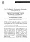 Research paper thumbnail of New Paradigms in Contemporary Romanian Literary Studies (I)