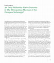 Research paper thumbnail of Karoglou, K. 2019. “An Early Hellenistic Votive Statuette in The Metropolitan Museum of Art: Dionysos Melanaigis?”