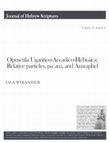 Research paper thumbnail of Opuscula Ugaritico-Accadico-Hebraica: Relative Particles, Paʿam, and Amraphel (Journal of Hebrew Scriptures 2019 [2020])